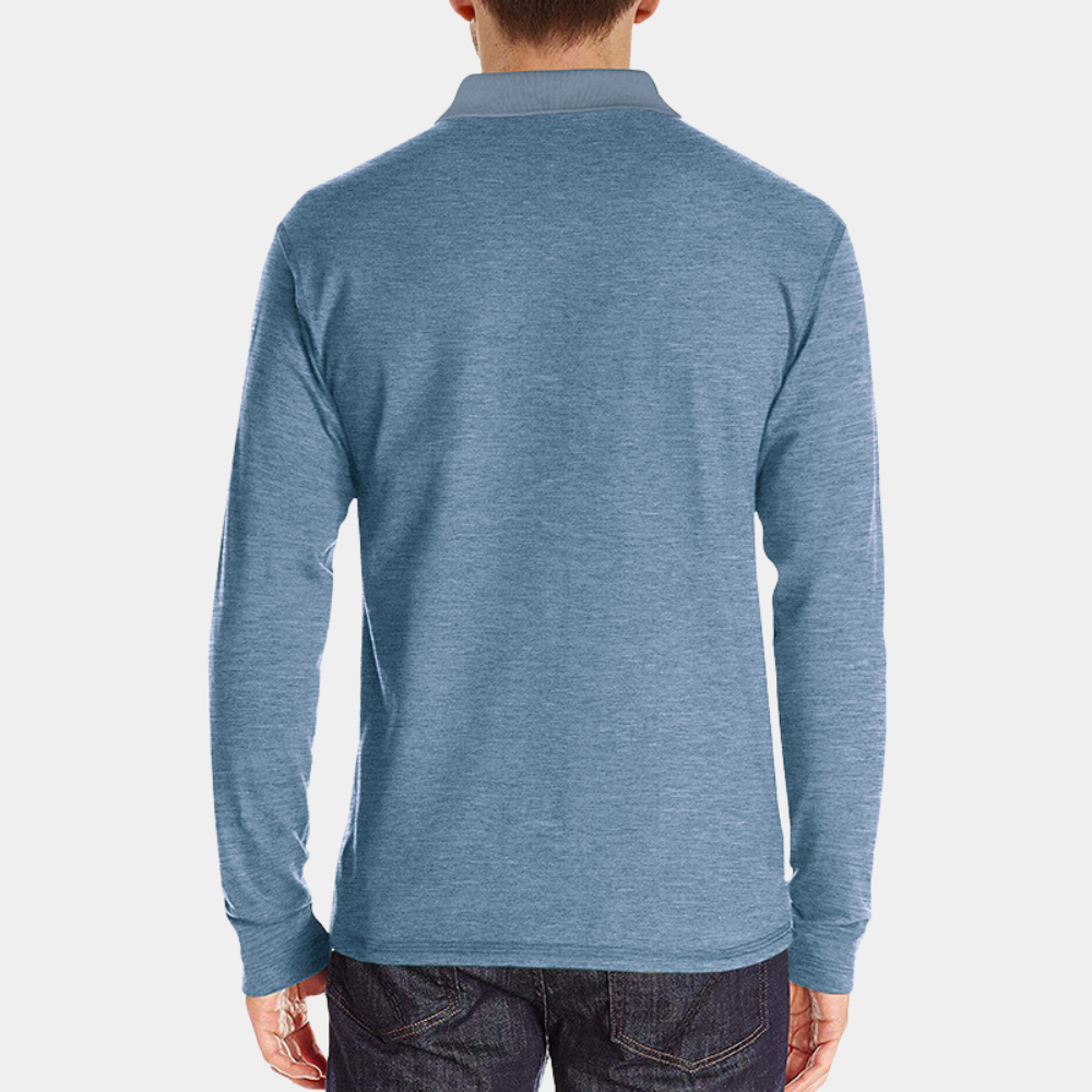 Polo à manches longues pour homme avec poche poitrine