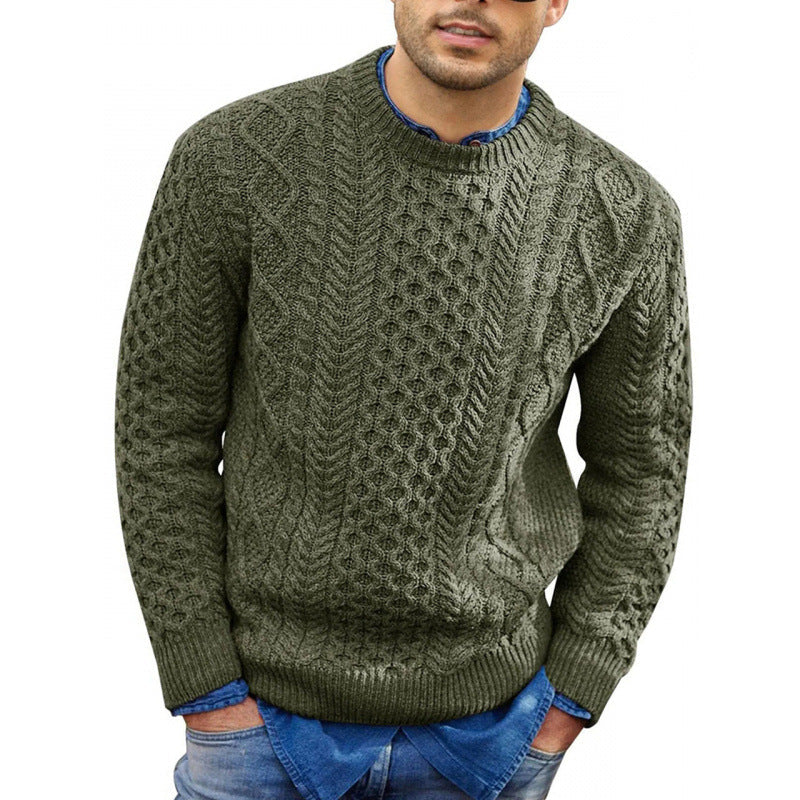 Pull homme à col rond en maille