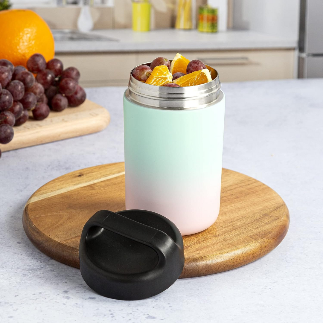 Récipient isotherme pour aliments en acier inoxydable avec poignée