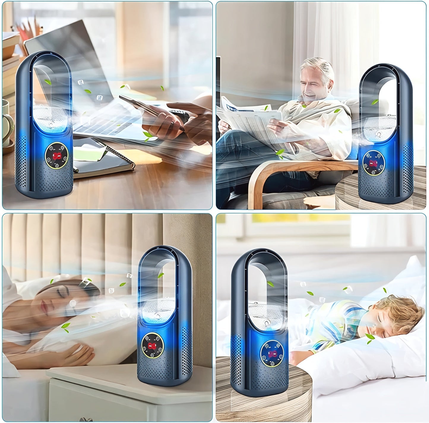 Refroidisseur d’air, ventilateur sans pales portable et silencieux