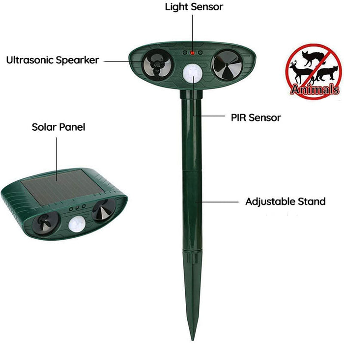 Répulsif ultrasonique extérieur pour ratons laveurs - répulsif ultrasonique pour animaux et nuisibles à énergie solaire - pour éloigner les ratons laveurs en 48 heures