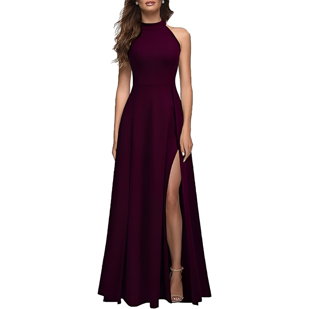 Robe longue trapèze sans manches pour femme