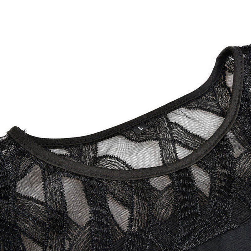 Robe midi trapèze à manches 3/4 pour femme