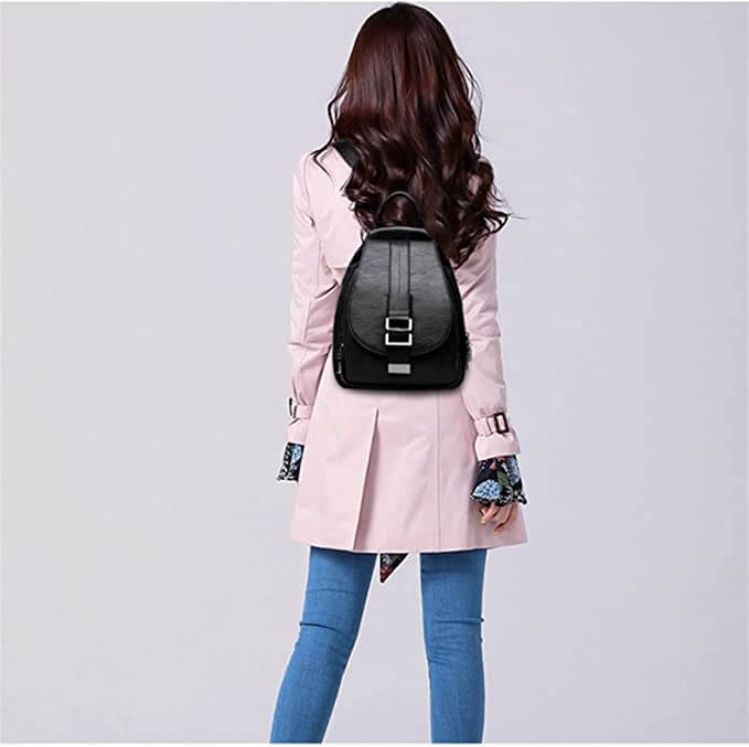 Sac à dos en cuir véritable pour femme