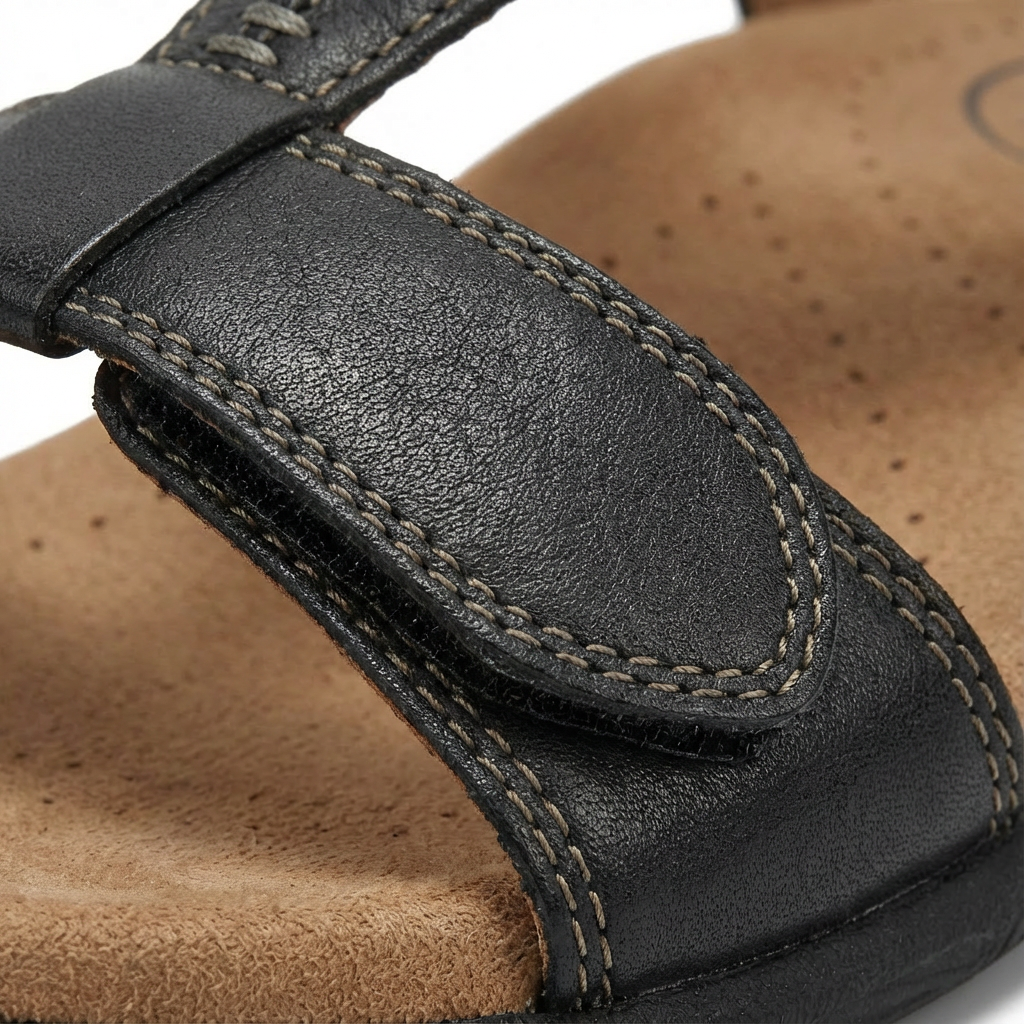 Sandales orthopédiques femme à bride en T avec fermeture ajustable