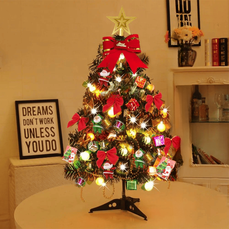Sapin de Noël de table avec lumières intégrées