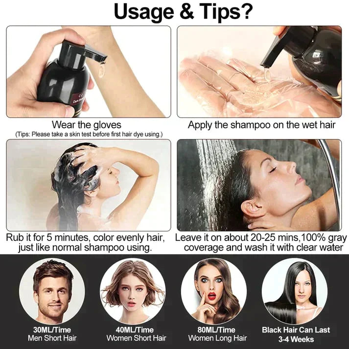 Shampooing colorant noir (ayurvédique sans effets secondaires)