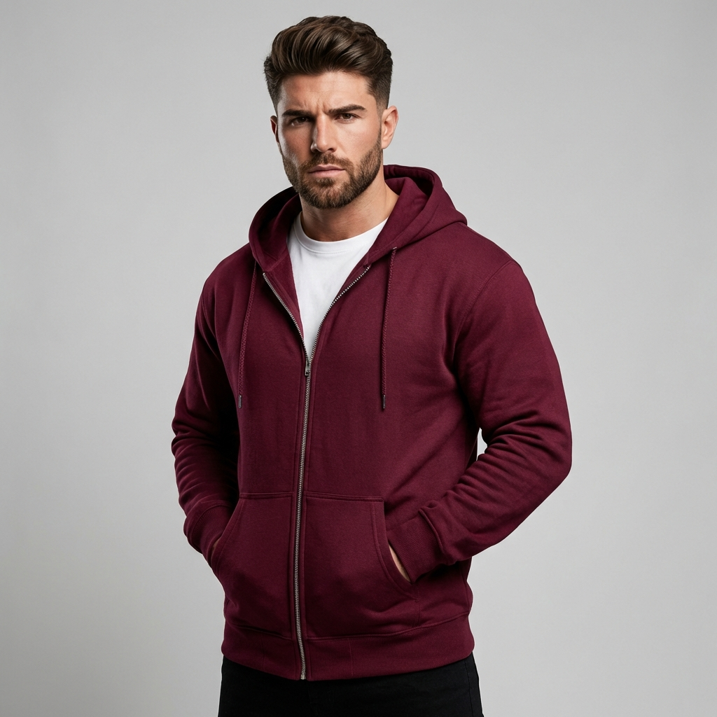 Sweat à capuche à zip intégral homme