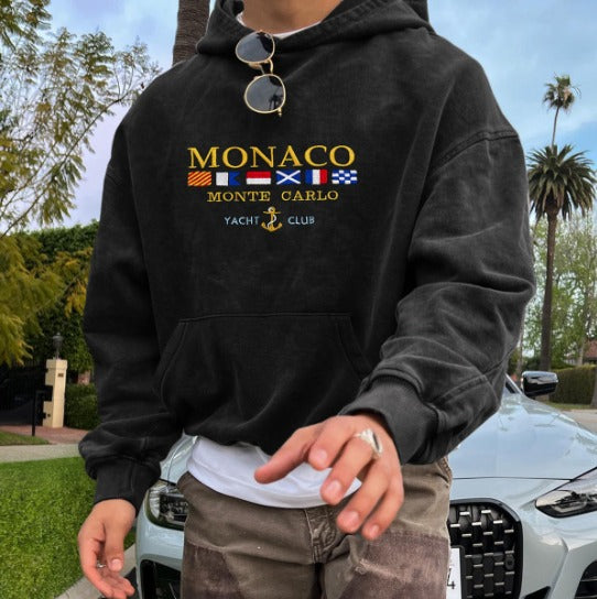 Sweat à capuche homme à motif de club nautique
