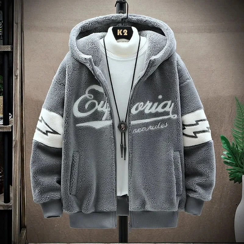 Sweat à capuche zippé graphique pour homme