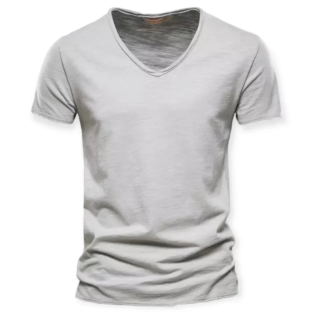 T-shirt à col en V effet usé coupe décontractée