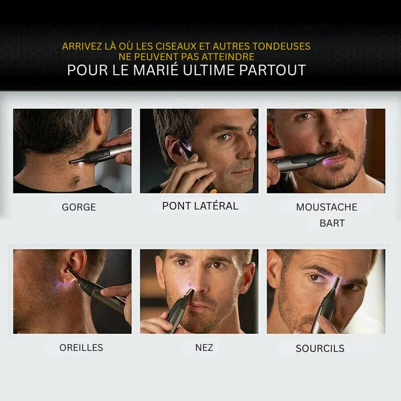 Tondeuse de précision ultra-fine pour barbe, nez et sourcils