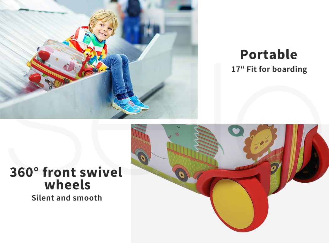 Valise porteur 2-en-1 pour enfants avec roues pivotantes à 360°