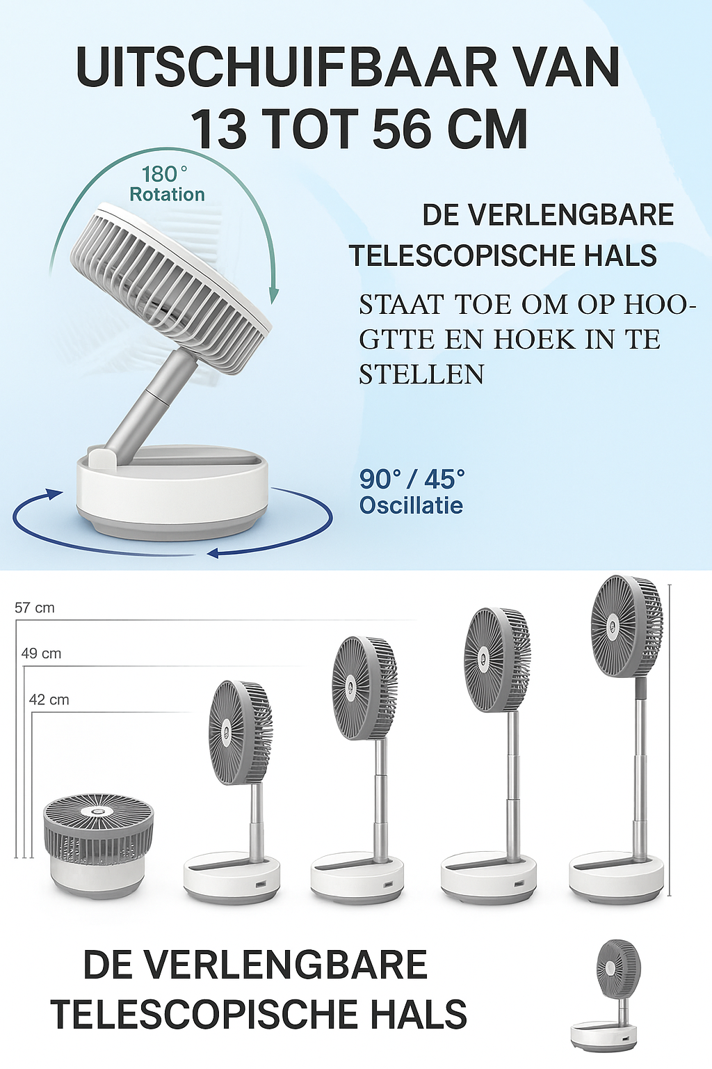Ventilateur à batterie - jusqu’à 24 h de refroidissement avec une seule charge