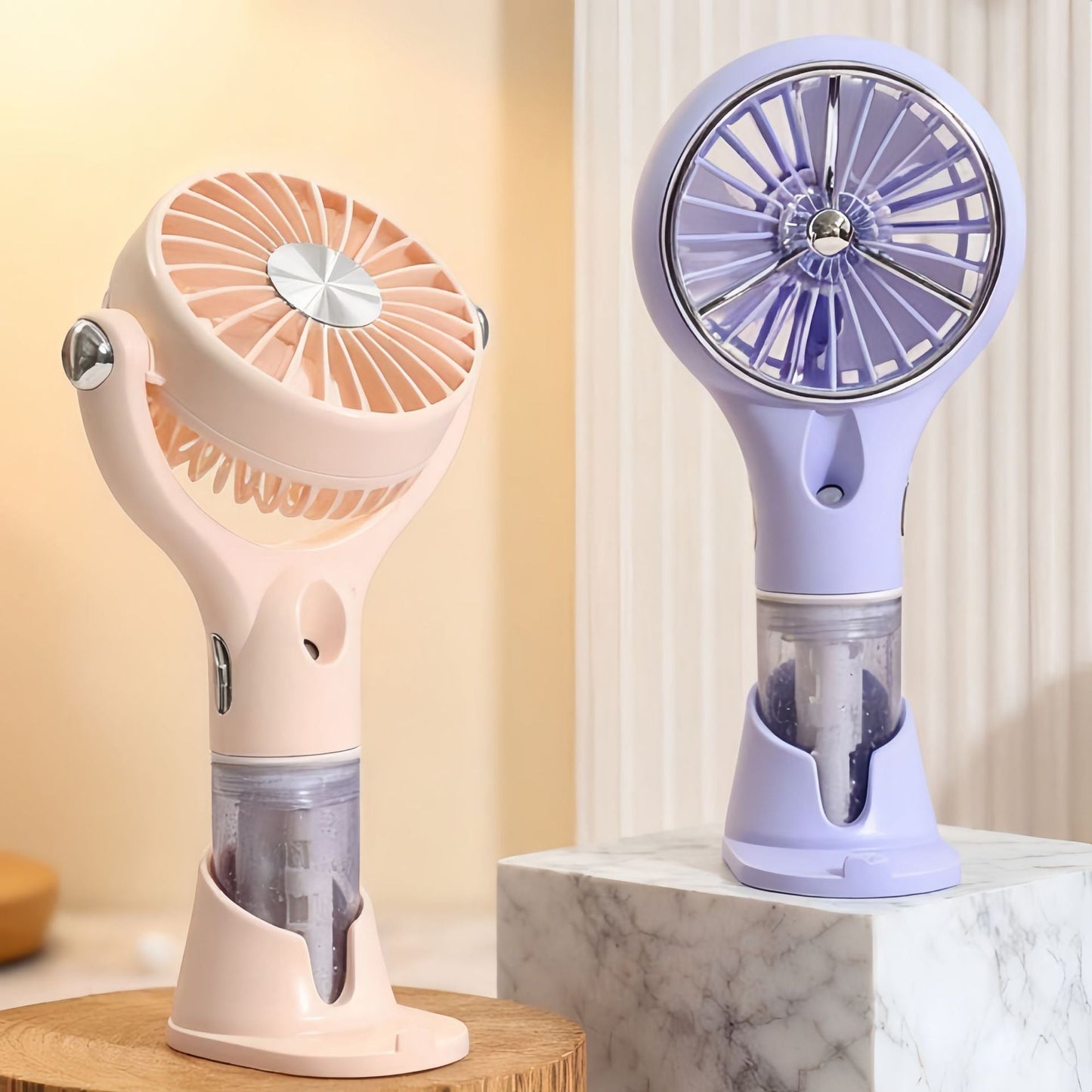 Ventilateur à main brumisateur portable unisexe avec fonction de charge USB et design ergonomique