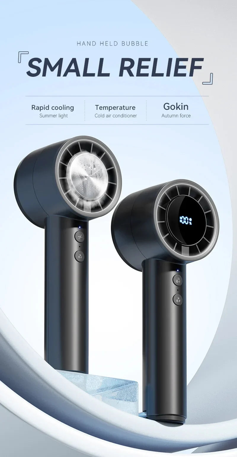 Ventilateur à main USB haute vitesse, silencieux – petit ventilateur portable avec écran LED, souffle puissant et fonction réfrigérante