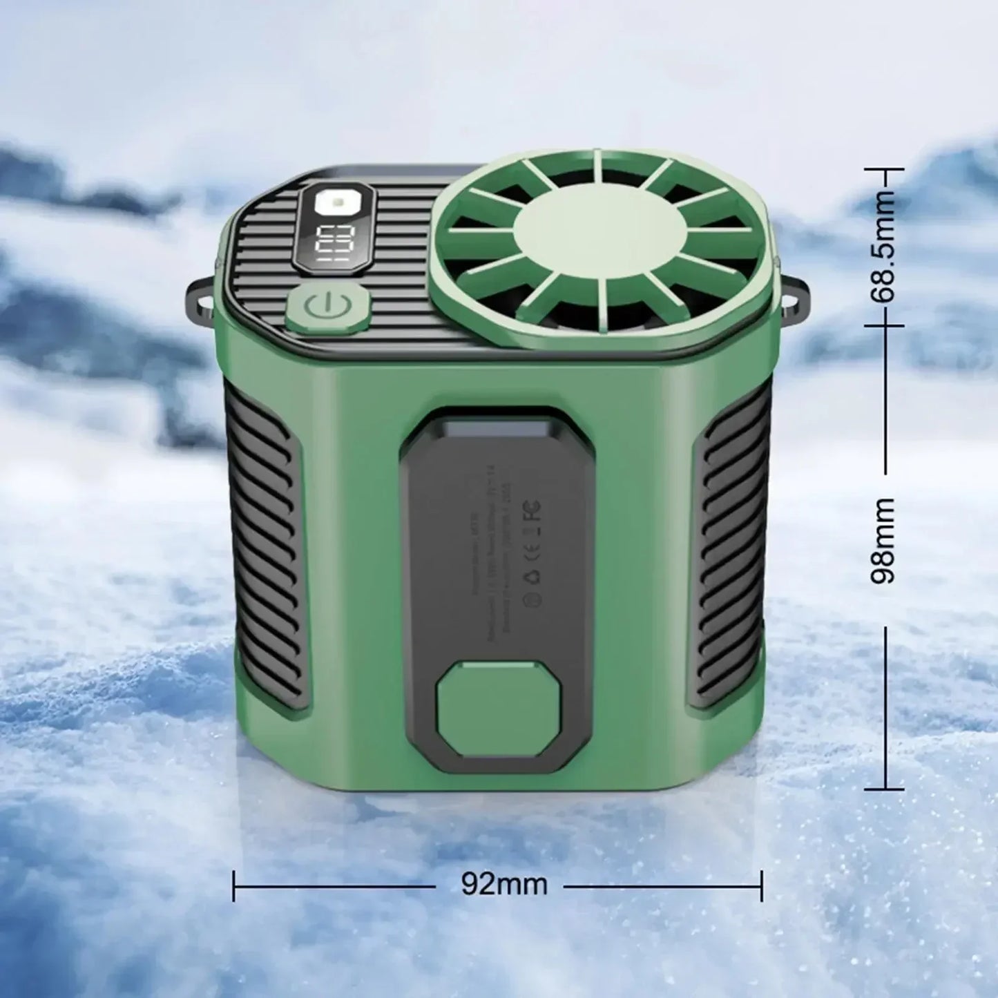 Ventilateur de ceinture portable 3600 mAh – ventilateur à suspendre au cou puissant avec fonction batterie externe et éclairage LED pour le sport et le travail en extérieur