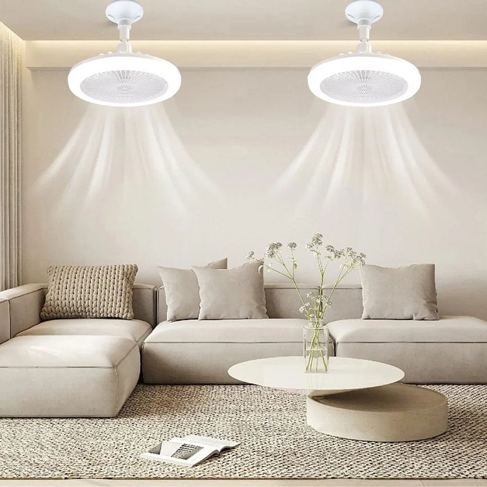 Ventilateur de plafond avec lampe LED E27 pour salon et chambre