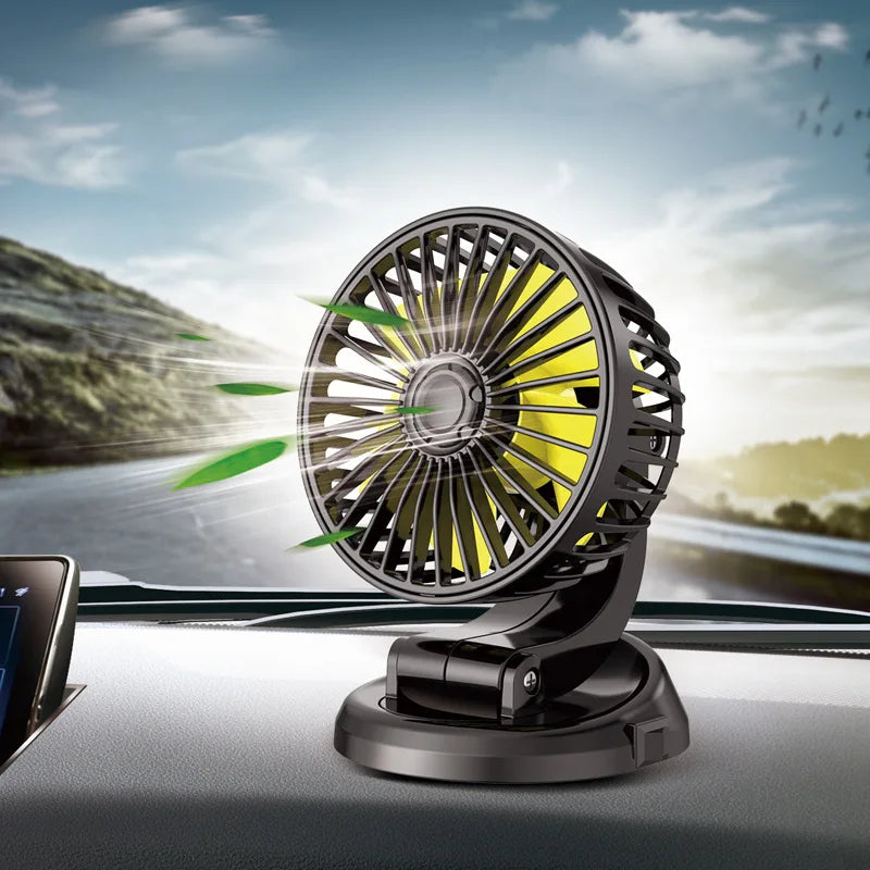 Ventoro ventilateur pour voiture 12 V/24 V/5 V | USB ou allume-cigare | orientable et compact | pour voiture, camion, SUV, camping-car et bureau