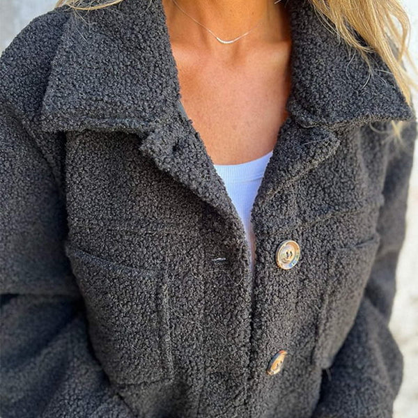 Veste boutonnée à col pour femme