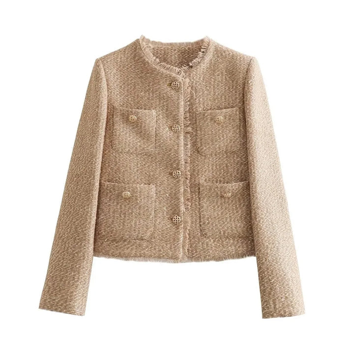 Veste courte en tweed pour femme