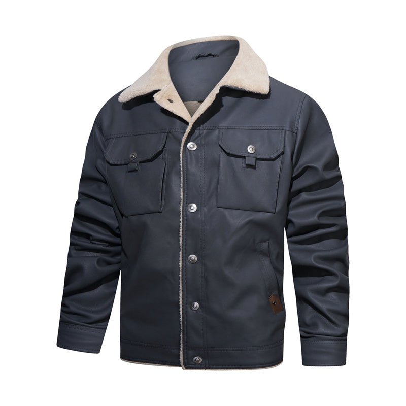 Veste décontractée à col sherpa pour homme