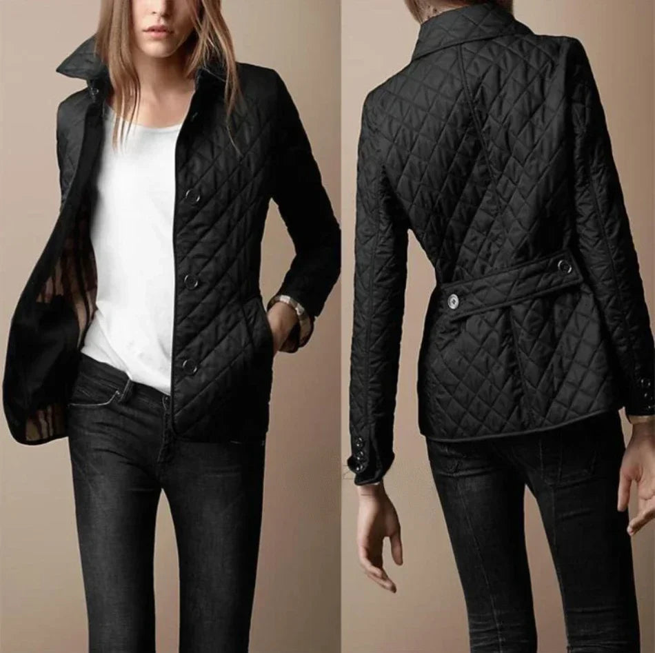 Veste matelassée à losanges décontractée pour femme