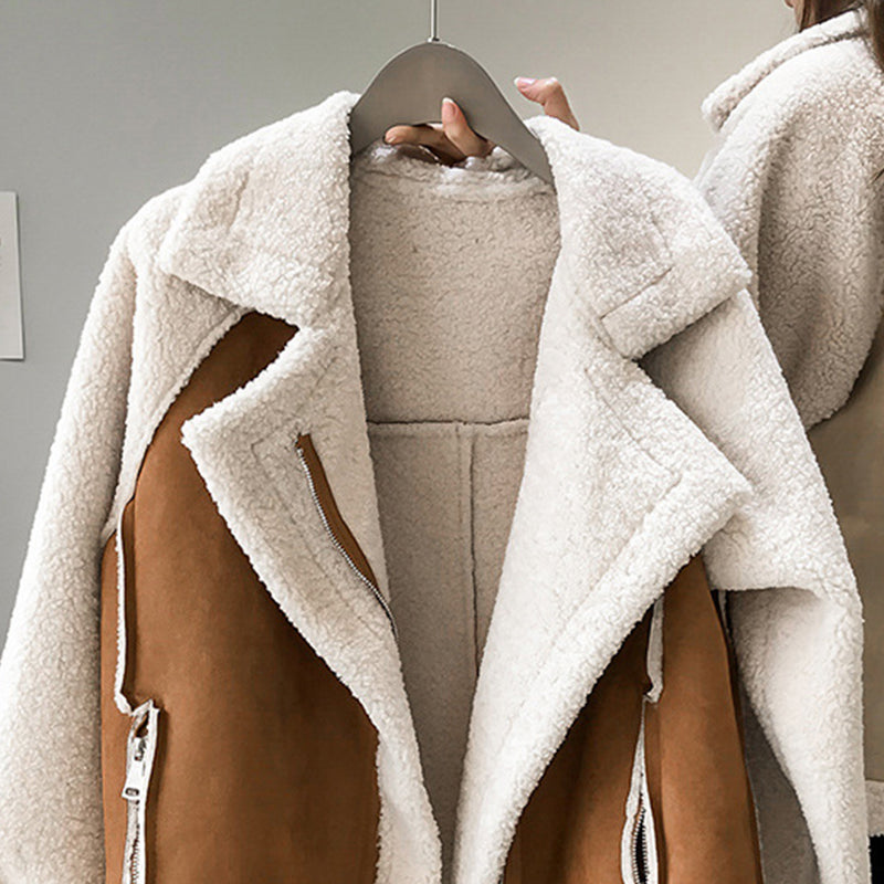 Veste oversize en sherpa pour femme