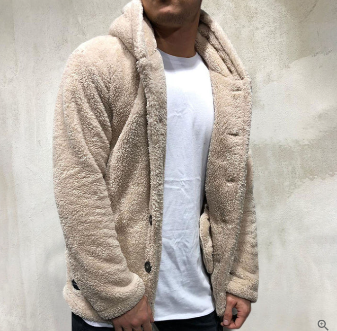 Veste sherpa à capuche pour homme