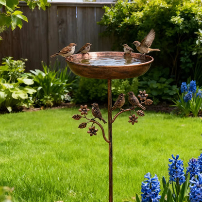Abreuvoir pour oiseaux de jardin | coupe décorative | piquet robuste
