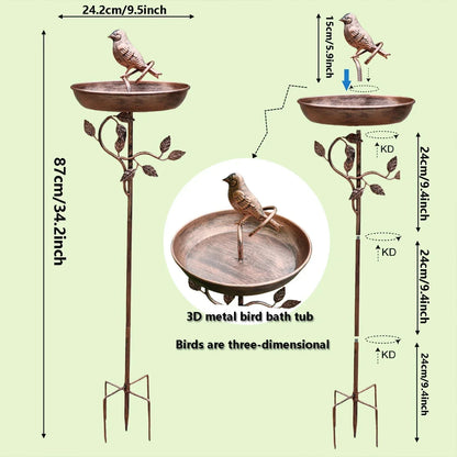 Abreuvoir pour oiseaux de jardin | coupe décorative | piquet robuste