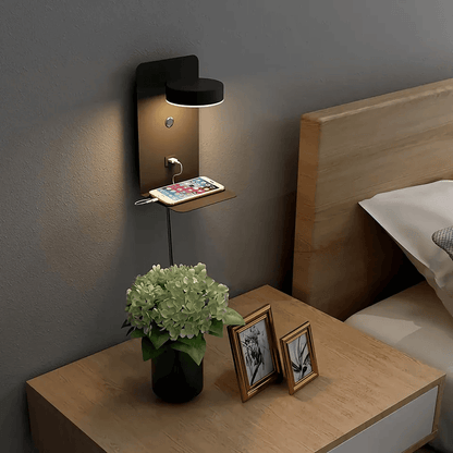 Applique murale avec tablette de recharge – réglable