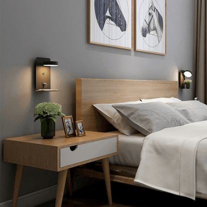 Applique murale avec tablette de recharge – réglable