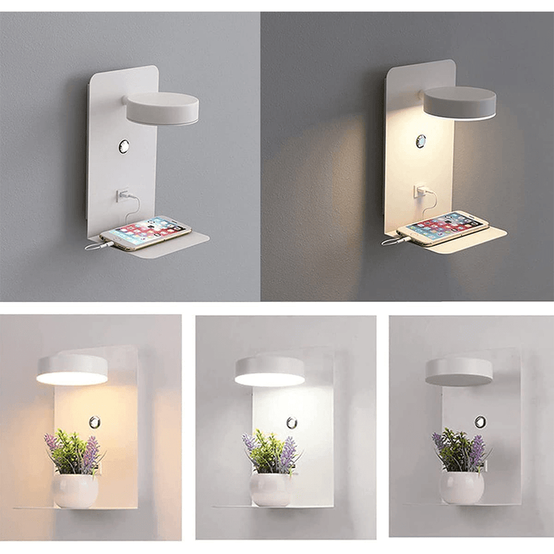 Applique murale avec tablette de recharge – réglable