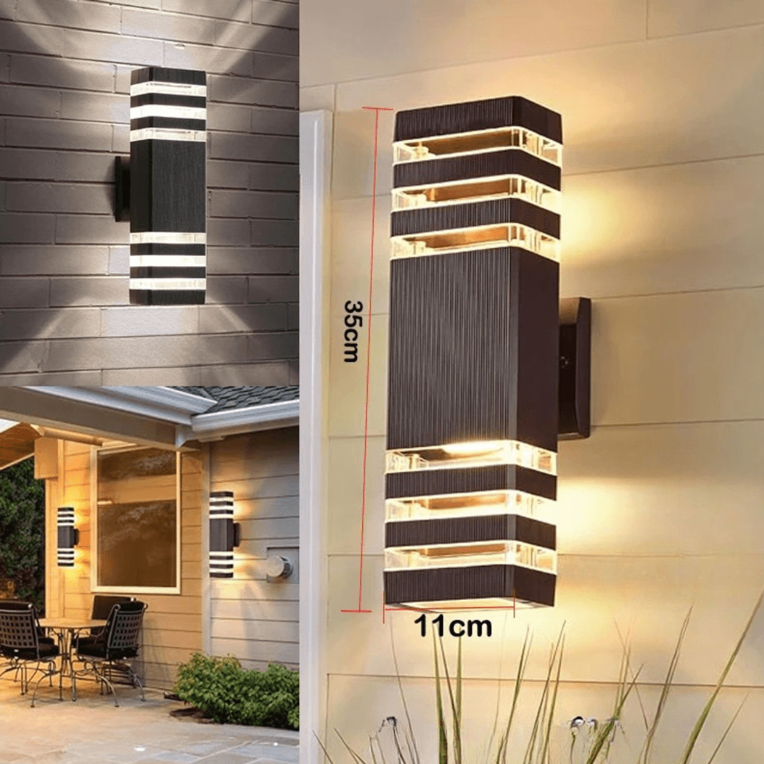 Applique murale d’extérieur LED moderne IP65 à éclairage haut et bas avec douille E27