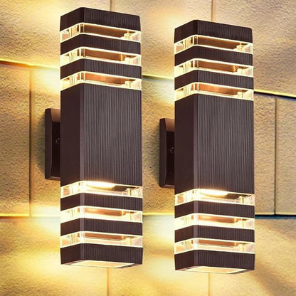 Applique murale d’extérieur LED moderne IP65 à éclairage haut et bas avec douille E27