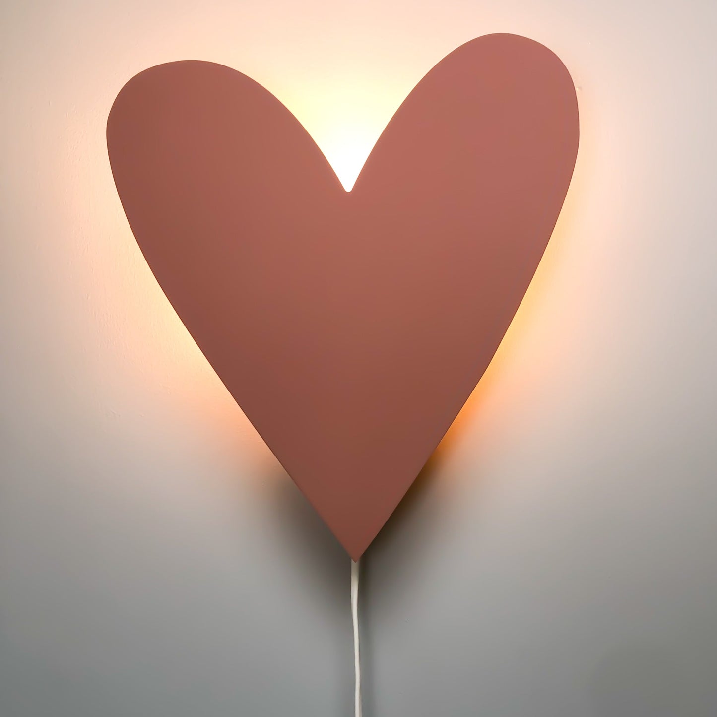 Applique murale en bois pour chambre d’enfant | en forme de cœur - rose terre cuite