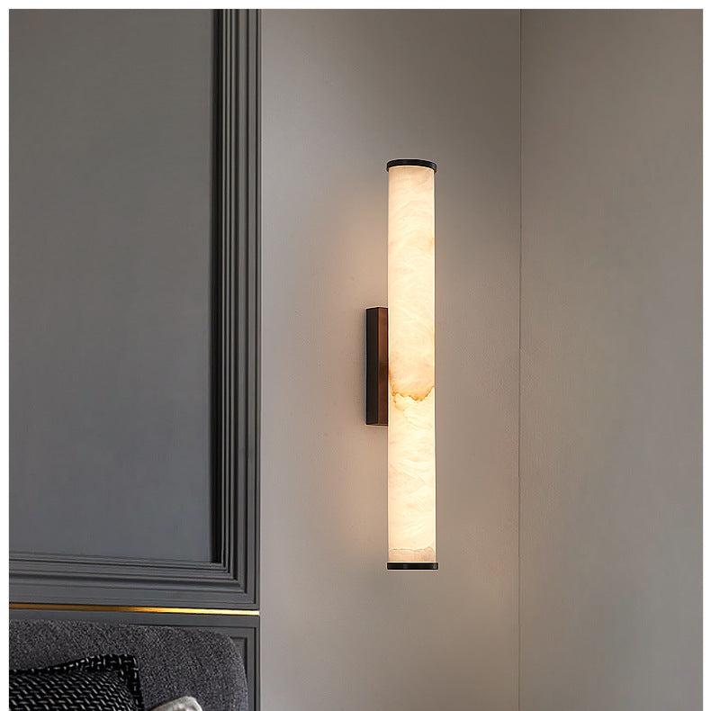 Applique murale moderne – finition marbre – détails cuivrés – style minimaliste