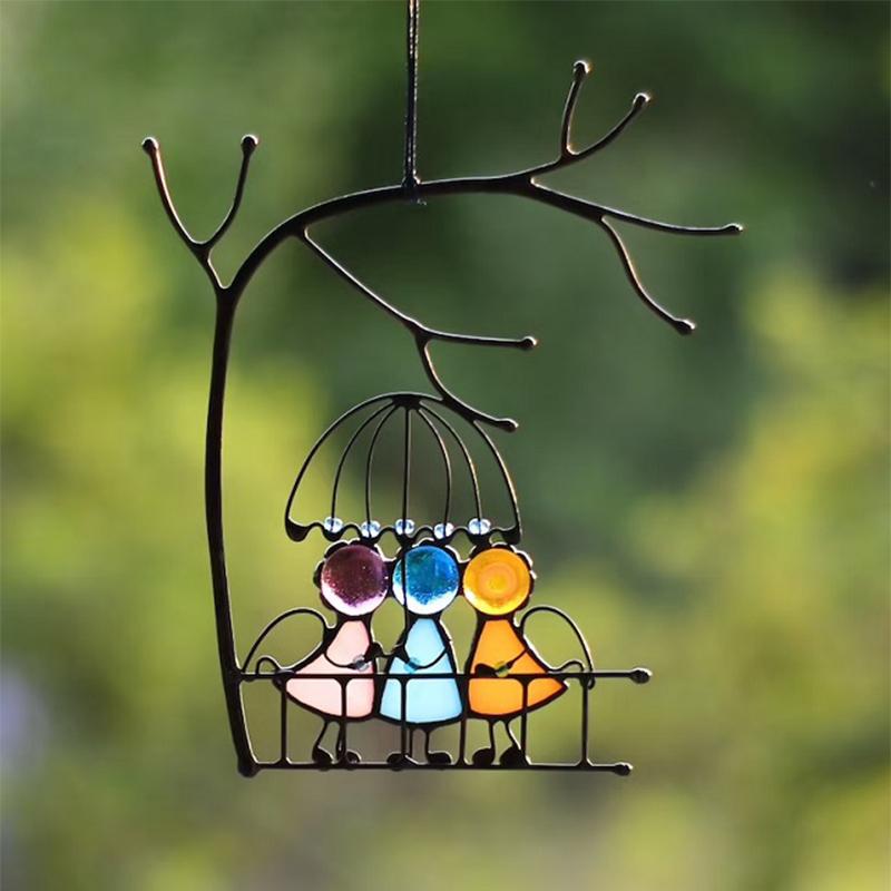 Attrape-soleil, suspension de fenêtre, art en verre coloré