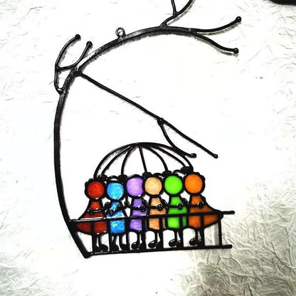 Attrape-soleil, suspension de fenêtre, art en verre coloré