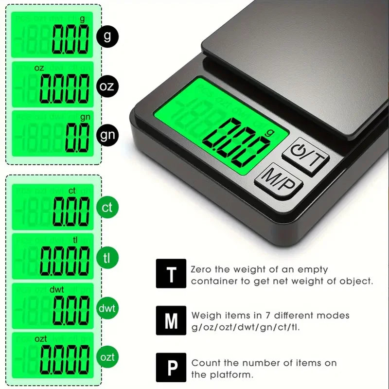 Balance de poche numérique - capacité 1000 g, précision 0,1 g