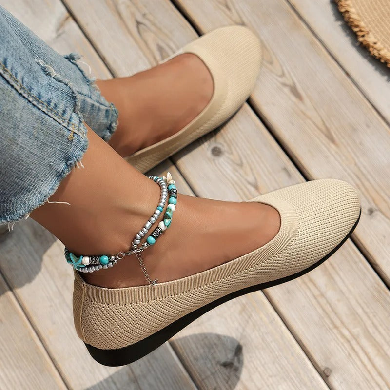 Ballerines à enfiler en maille pour femme