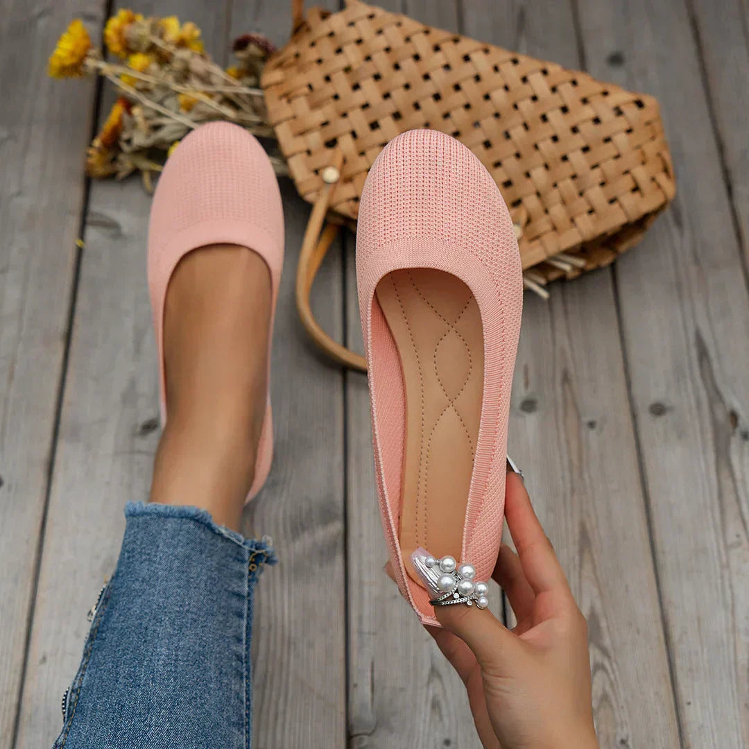 Ballerines à enfiler en maille pour femme