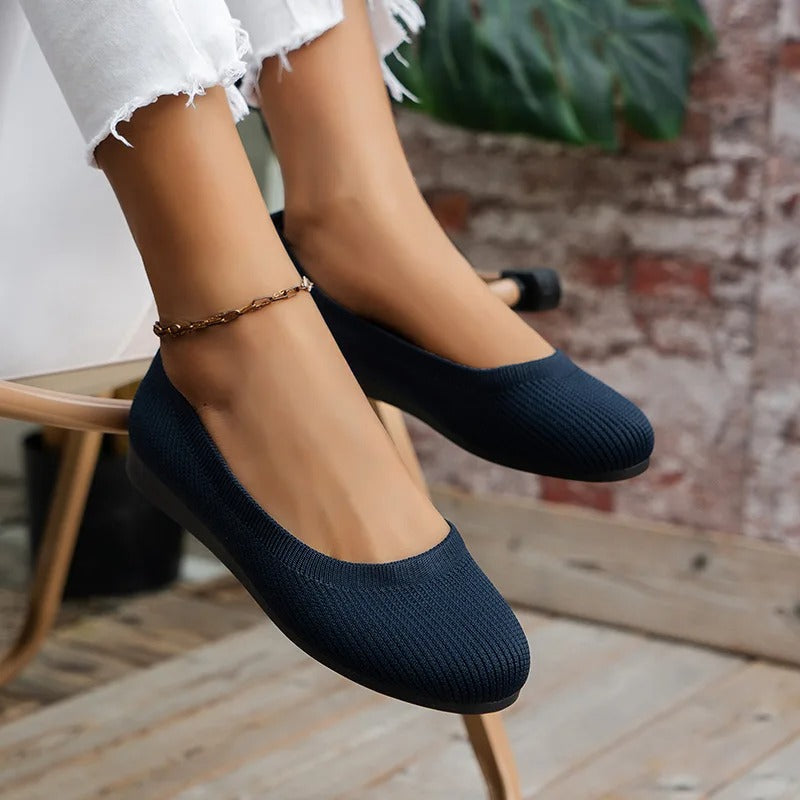 Ballerines à enfiler en maille pour femme