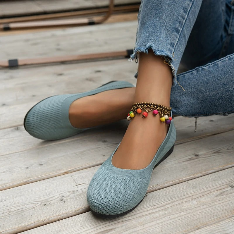 Ballerines à enfiler en maille pour femme