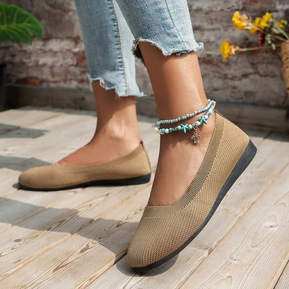 Ballerines à enfiler en maille pour femme