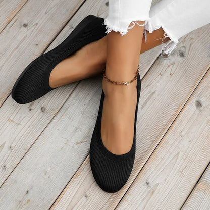 Ballerines à enfiler en maille pour femme
