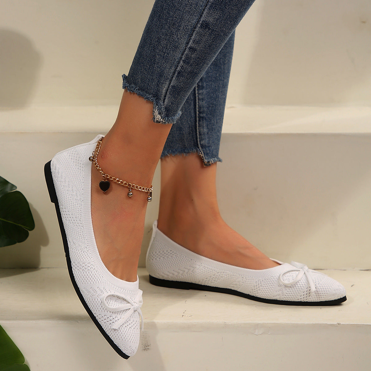 Ballerines femme à bout pointu à enfiler