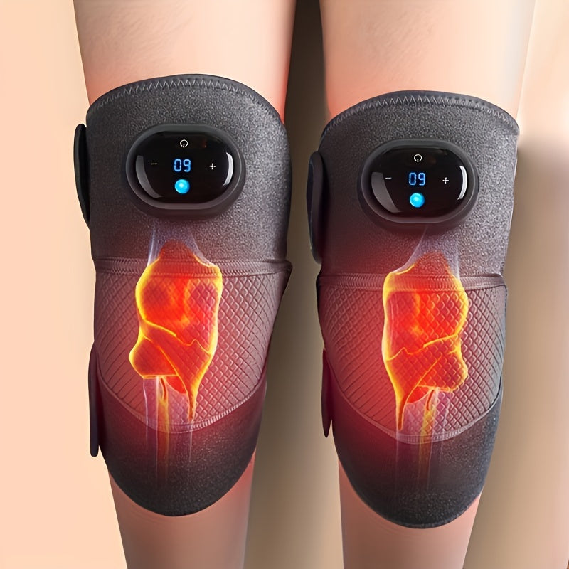 Bandage chauffant – 3-en-1 chaleur et vibration pour genou, épaule et coude
