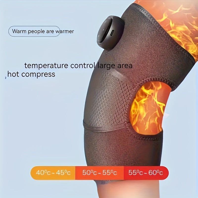 Bandage chauffant – 3-en-1 chaleur et vibration pour genou, épaule et coude